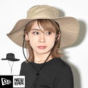 サファリハット ニューエラ NEWERA レディース メンズ 春 夏 つば広 あご紐付 紫外線対策 日よけ ゴルフ アドベンチャーハット 帽子 ブランドき ブラック ベージュ アウトドア カジュアル 大きいサイズ 小顔効果 コットン おしゃれ ロゴ シンプル 無地 14109633 14109634