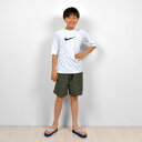 ラッシュガード ナイキ NIKE キッズ 男の子 半袖 子供 フードなし かぶり 130 140 150 160cm NESSD828 N100 白 ホワイト ...