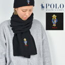 ラルフローレン マフラー（メンズ） マフラー ラルフローレン ポロベア POLO RALPH LAUREN ポロラルフローレン レディース おしゃれ かわいい かっこいい 暖かい メンズ ブラック 黒 通勤 通学 学生 防寒 秋 冬 クリスマス 男性 女性 中学生 高校生 大学生 大人 薄手 刺繍 誕生日 プレゼント ギフト 男女兼用