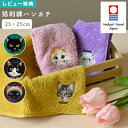 ハンカチタオル 猫 25cm ネコ 刺繍 今治タオル ハンカチ ギフト プレゼント レディース ミニタオル うちのニャンコ オーガニックコットン 日本製 綿100% 女性 猫好き 猫グッズ 黒猫 ハチワレ サバトラ ペルシャ シャム スコティッシュフォールド 大人 かわいい おしゃれ