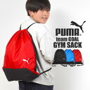 【4/25限定！抽選で最大100％ポイント還元★】ナップサック ジムサック PUMA プーマ メンズ 男の子 スポーツ 巾着 袋 大人 子供 キッズ ジュニア 小学生 中学生 高校生 女子 体操服入れ サブバッグ シンプル かっこいい 090240 チームGOALジムサック ブランド 黒 ブラック 青