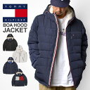 【4/25限定！抽選で最大100％ポイント還元★】アウター メンズ 中綿 ジャケット トミー ヒルフィガー TOMMY HILFIGER フード付き ブランド 暖かい 防寒 裏ボア ロゴ 上着 冬服 ジャンバー かっこいい ブラック ブルゾン トリコ グレー シンプル 151ap213 通勤 通学 おしゃれ