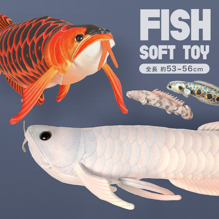 アロワナ ぬいぐるみ スネークヘッド グッズ シルバーアロワナ アジアアロワナ ポリプテルス エンドリケリー 熱帯魚 観賞魚 グッズ リ..