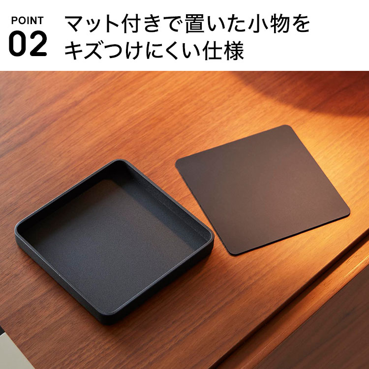 アクセサリートレー 山崎実業 タワー tower 公式 キー＆ジュエリートレー 10587 10588 アクセサリートレイ 小物入れ 鍵入れ 鍵置き ホワイト ブラック おしゃれ シンプル 腕時計 収納 スクエア スタイリッシュ 玄関 リビング 洗面所 ホテル アメニティ 美容院 ホテルライク 3
