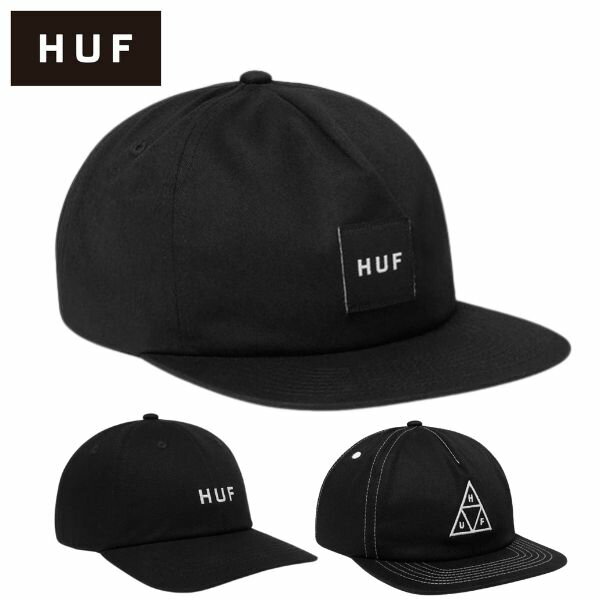 Rakuten - HUF ハフ ESSENTIALS TT LOGO CV 6 PANEL HAT キャップ 帽子 ローキャップ ブラック HT00346 おでかけ スポーツ アウトドア 【追跡可能メール便】