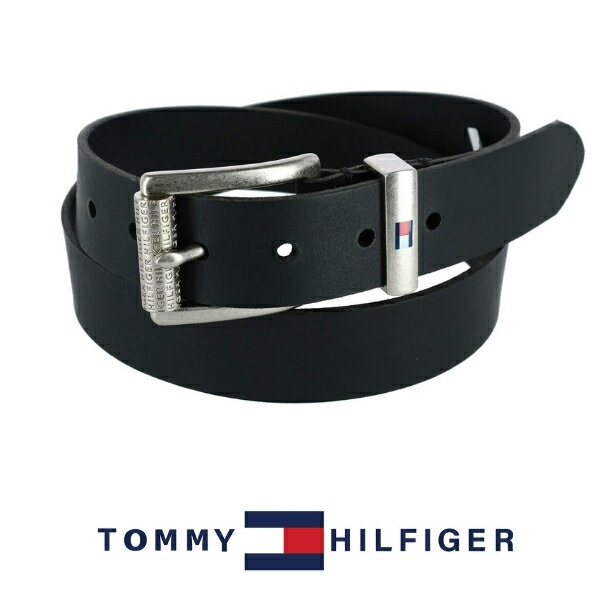 TOMMY HILFIGER トミー ヒルフィガー 本革 レザー ベルト ギフト プレゼント 黒 ブラック おしゃれ かっこいい