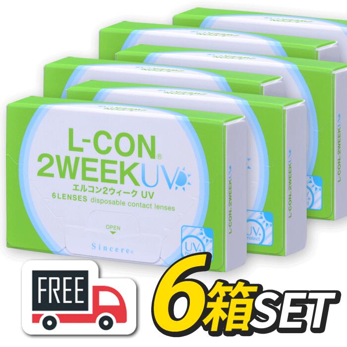 【送料無料・ポスト便】エルコン2ウィーク 6箱セット（1箱6枚入）シンシア l-con lcon 2week コンタクトレンズ 2週間使い捨て