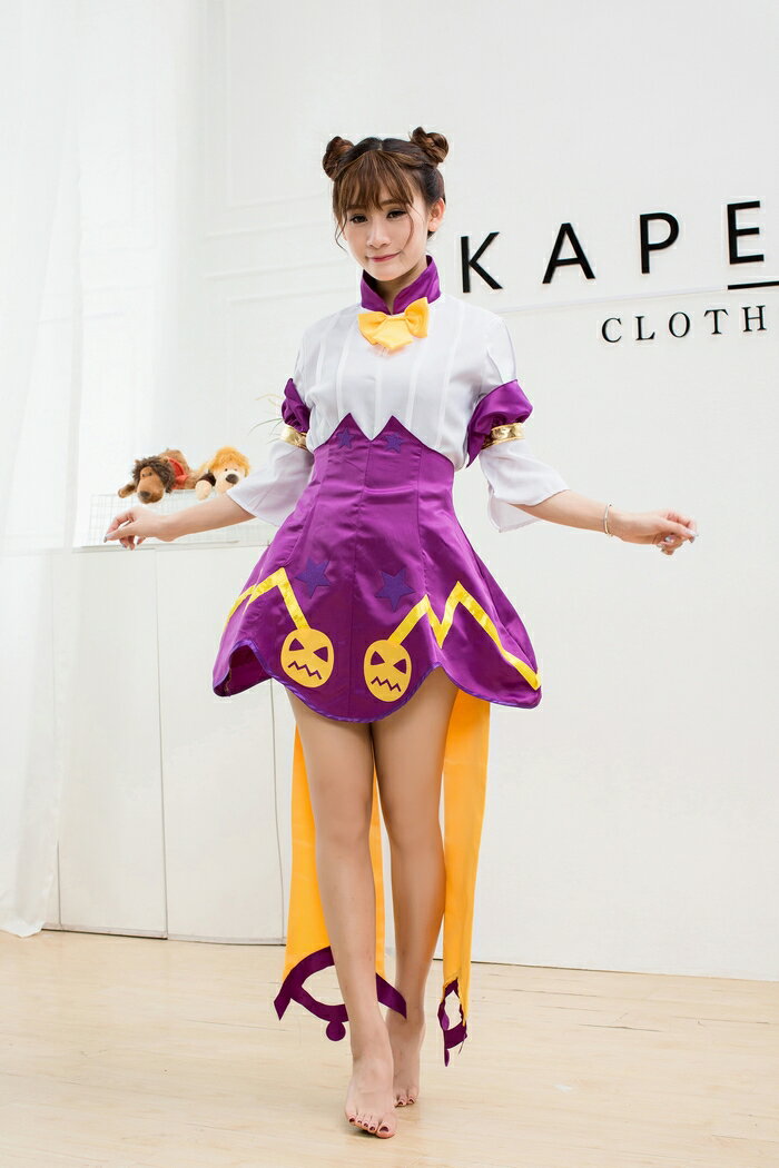 白紫 スカート アイドル風 コスプレ衣装 (T)