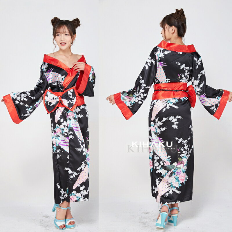 着物 浴衣 セット 花魁 レディース コスプレ ロング丈 ドレス ハロウィン 衣装 大人用 服 コスチューム エロい よさこい セクシー キャバドレス ミニドレス ミニ丈 和柄 (T)