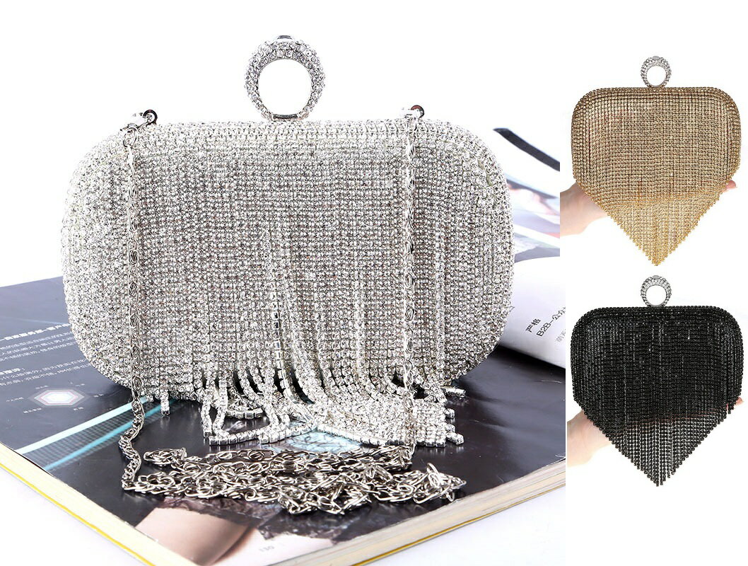 パーティーバッグ　クラッチバッグ　ゴージャスタッセルダイヤー (T)