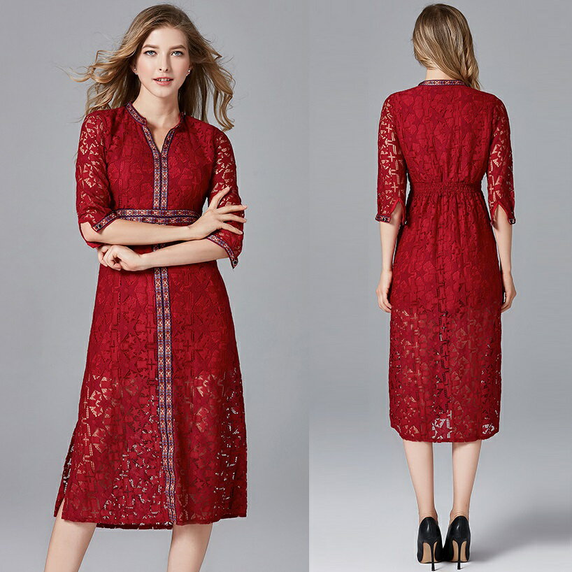 大きいサイズ パーティードレス パーティドレス フォーマルドレス 結婚式 二次会 披露宴 ママ会 星柄総レースドレス ワンピース(T)