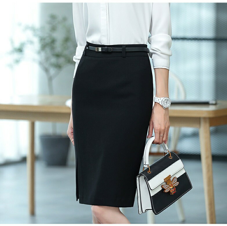 グリンファクトリーのスリット入り膝丈スカート (T)｜アングル3