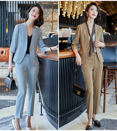 大きいサイズ 韓国ファッション オフィススーツ ロングベルパンツ ツーピースLL 3L 4L 5L通勤 OL(T)