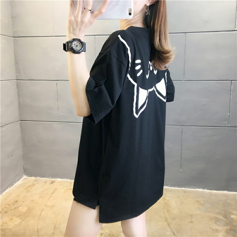 大きいサイズ 韓国レディース ファッション Tシャツ ワンピース LL〜4L プリント(T)