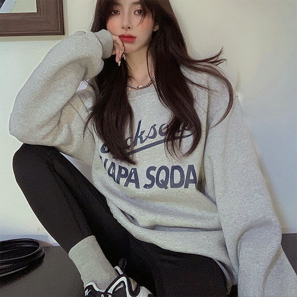 トレーナー レディース 長袖 ロゴ 韓国ファッション (T)