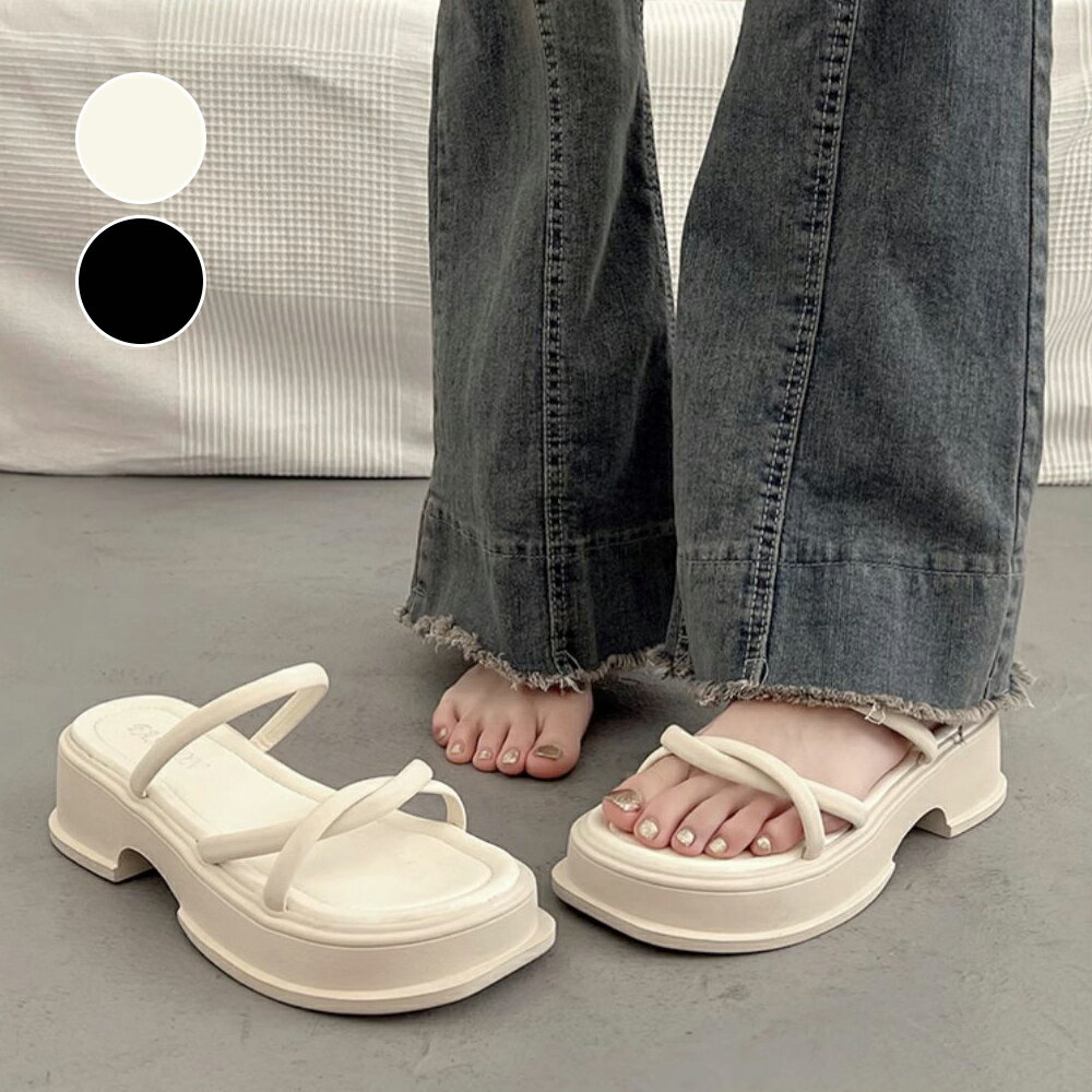 厚底サンダル ミュールサンダル 美脚(T)