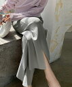 ニットワイドパンツ レディース スリット (T)(4)