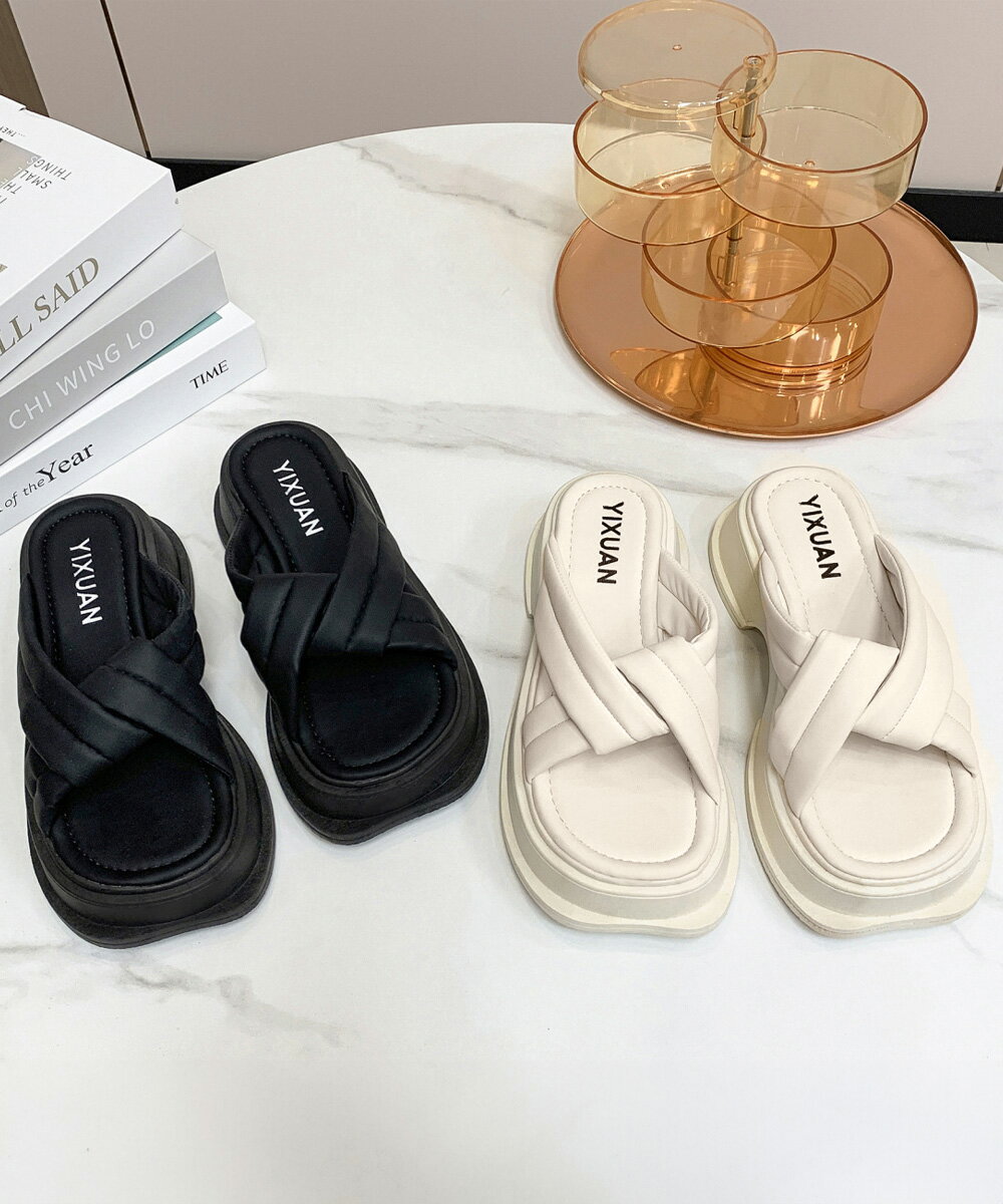 厚底サンダル ミュールサンダル (T)