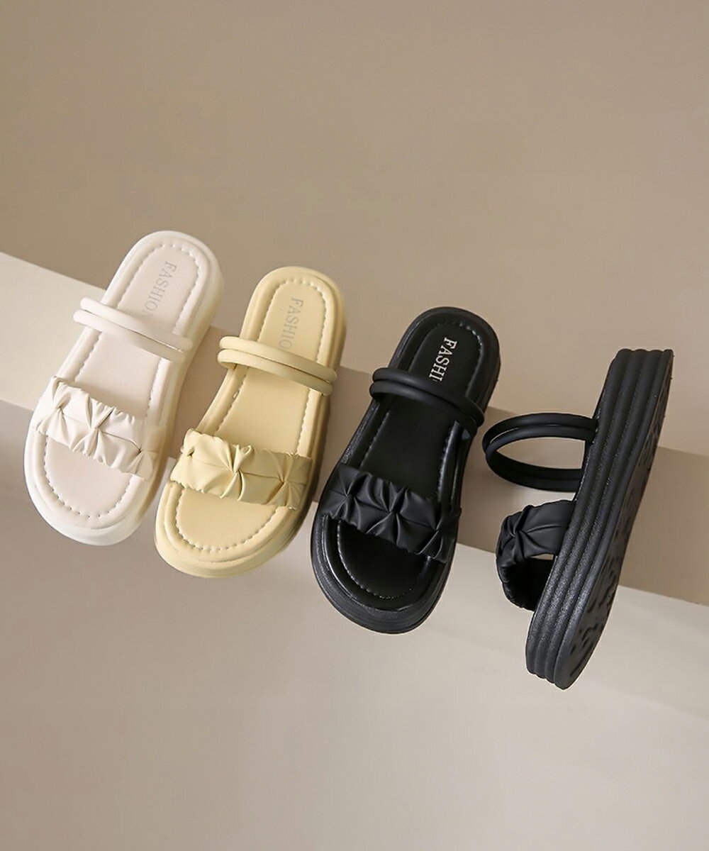 ストラップサンダル 厚底ミュール (T)