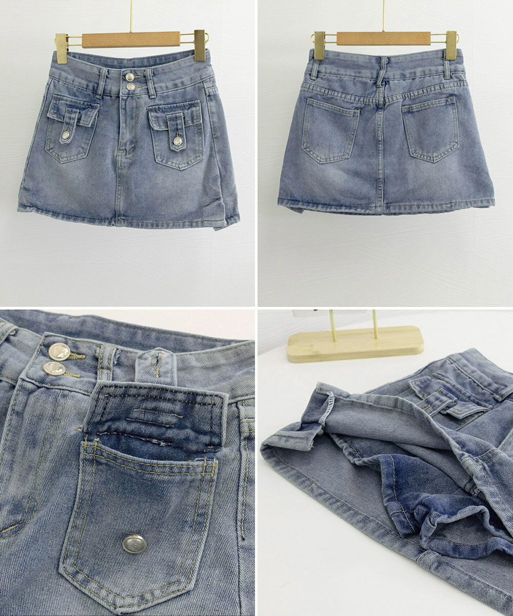 キュロットデニムスカート ハイウエスト (T) 3