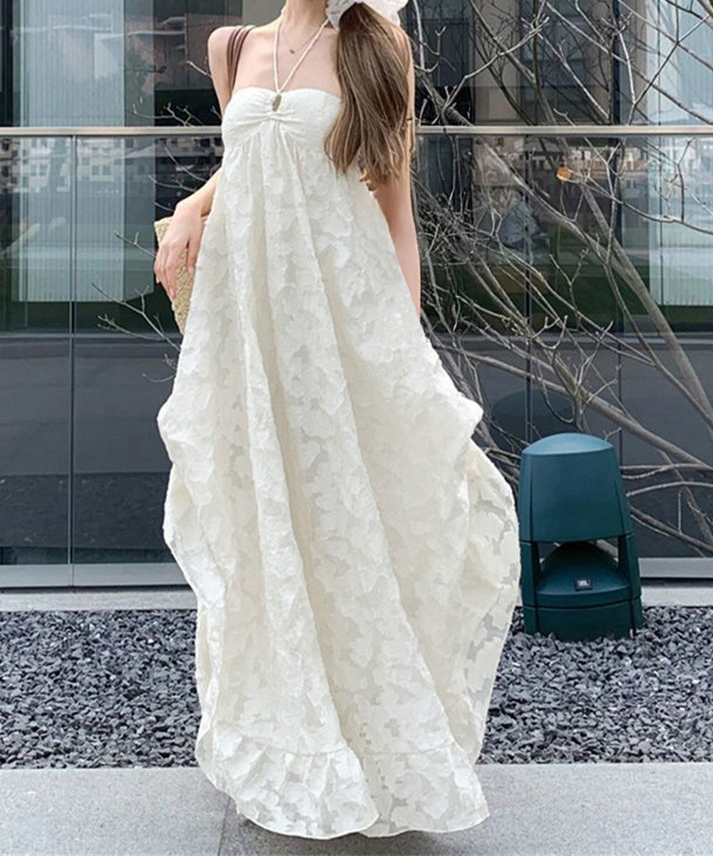 リゾートワンピースパッド付きビーチワンピ (T)