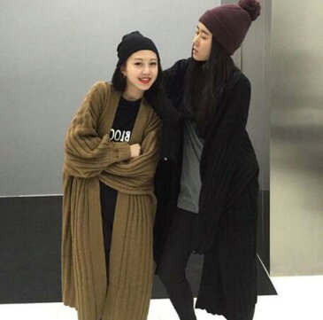 ロングカーディガン アウター レディース ロングカーデ 冬服 韓国 ファッション 服 韓国服 洋服 かわいい 可愛い おしゃれ レディースファッション アパレル カジュアル(T)
