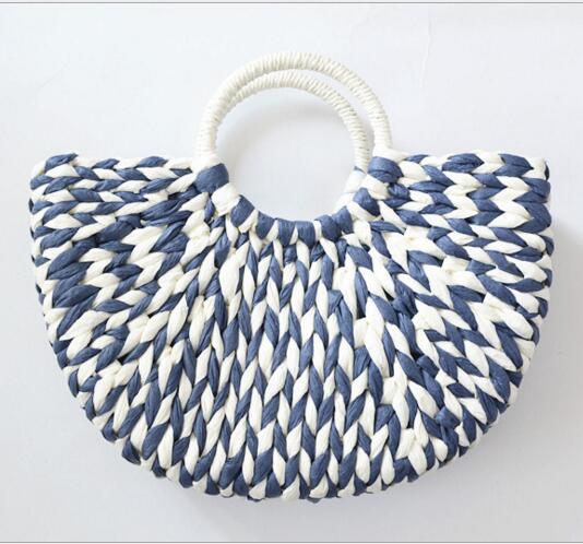 カゴバッグ ハンドバッグ トートバッグ 手作り ビーチ ハンドメイド 韓国 ファッション 雑貨 かわいい おしゃれ 北欧 送料無料 [K] (T)