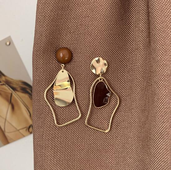 Cubic Zirconia - ピアス アクセサリー ビンテージ 幾何 不対称 オシャレ 韓国 ファッション 雑貨 かわいい おしゃれ 北欧 送料無料 [K] (T)
