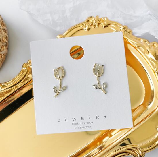 ピアス アクセサリー チューリップ 花 金属 シルバー 韓国 ファッション 雑貨 かわいい おしゃれ 北欧 送料無料 [K] (T)