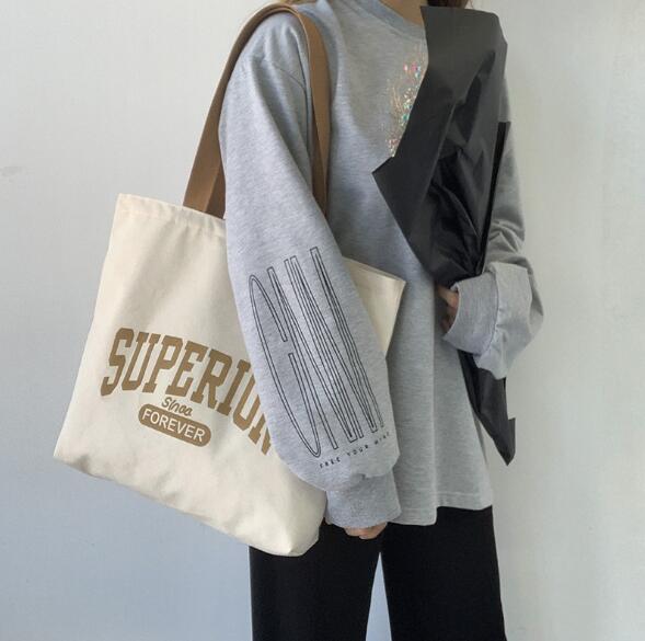 バッグ トートバッグ 英字 superior デザイン 大容量 レディース オシャレ 韓国 ファッション 雑貨 かわいい おしゃれ 北欧 送料無料 [K] (T)
