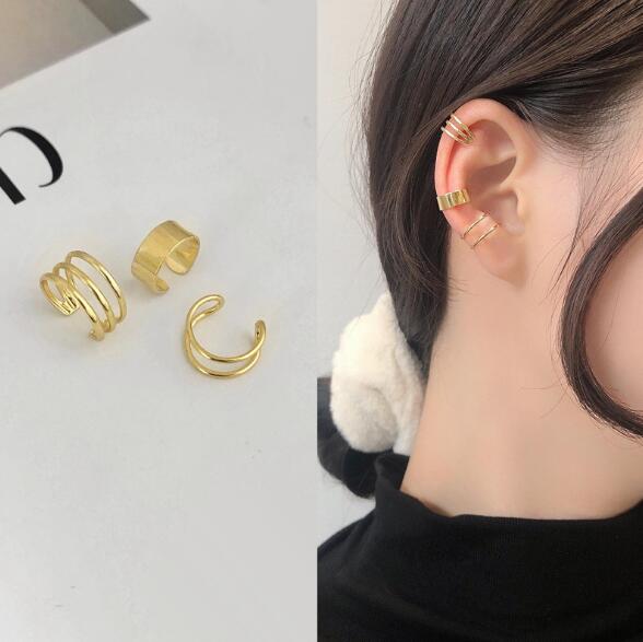 イヤーカフ アクセサリー 3点セット シンプル 金属 レディース 韓国 ファッション 雑貨 かわいい おしゃれ 北欧 送料無料 [K] (T)