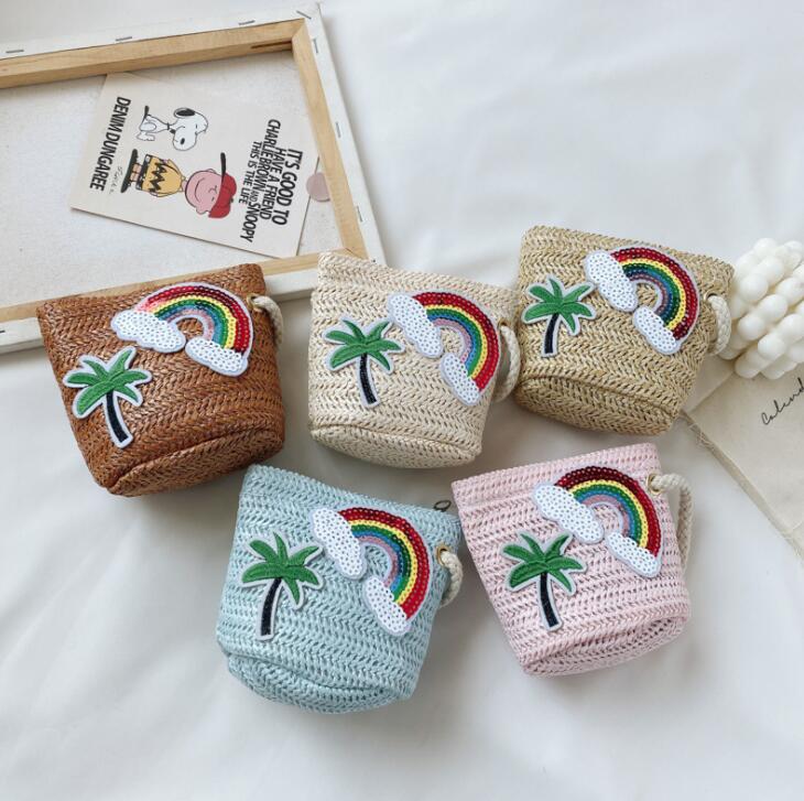 バッグ 籠バッグ かごバッグ カゴバッグ ショルダーバッグ 子供 可愛い 花 韓国 ファッション 雑貨 かわいい おしゃれ 北欧 送料無料 [K] (T)