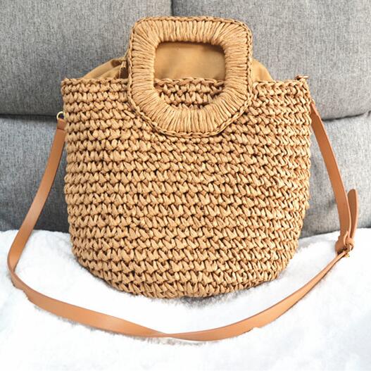 籠バッグ かごバッグ カゴバッグ ショルダーバッグ 大容量 手作り オシャレ 可愛い レディース 韓国 ファッション 雑貨 かわいい おしゃれ 北欧 送料無料 [K] (T)