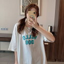 トップス Tシャツ ゆったり レディース 韓国 ファッション 雑貨 かわいい おしゃれ 北欧 送料無料 [K] (T)