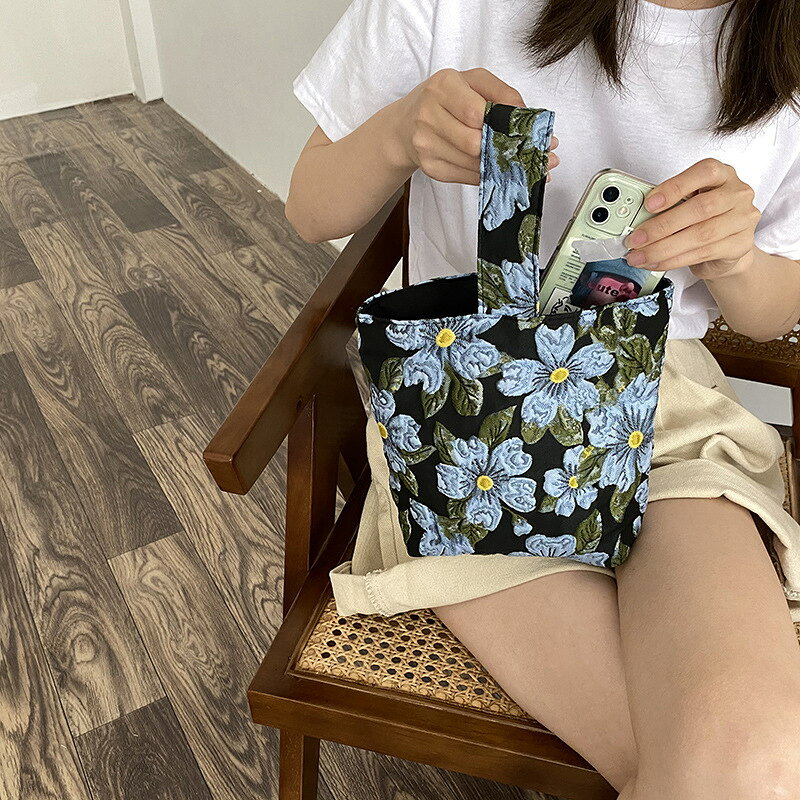 バッグエコバッグミニビンテージ花柄...