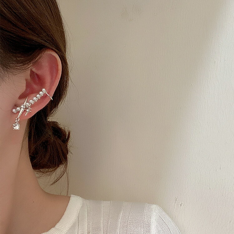 イヤーカフ アクセサリー スター パール 金属 韓国 ファッション 雑貨 かわいい おしゃれ 北欧 送料無料 [K] (T)