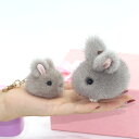 ウサギのミンクファー バッグチャーム (T)