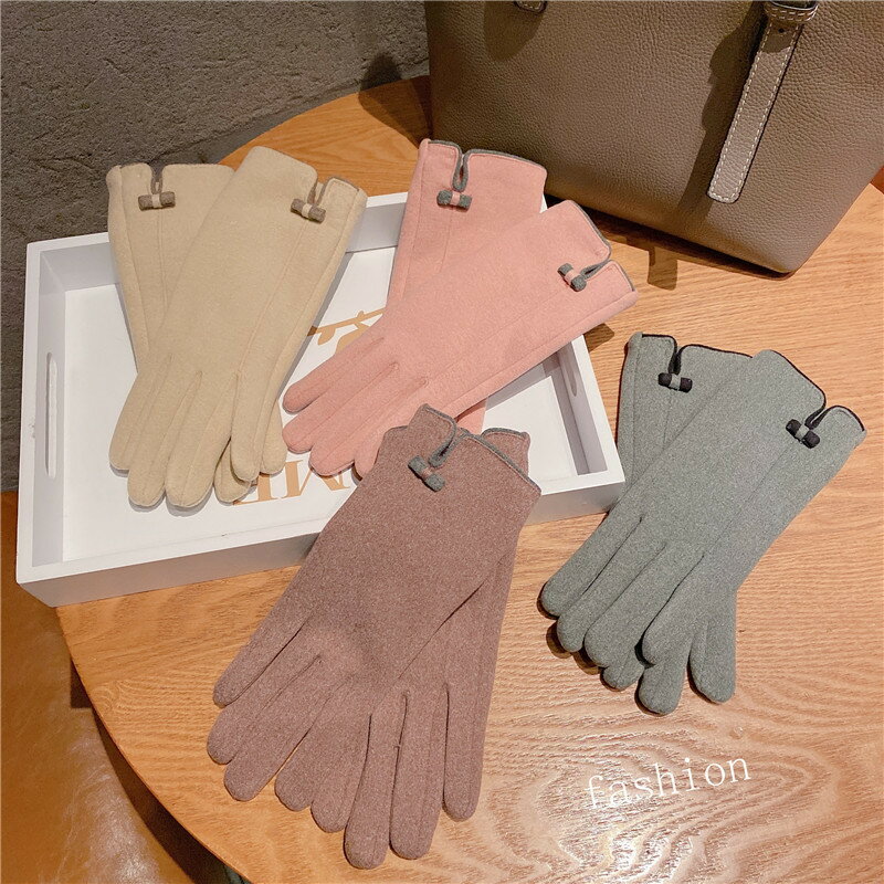 手袋 5本指 シンプル あったか レディース スマホ対応 韓国 ファッション 雑貨 かわいい おしゃれ 北欧 送料無料 [K] (T)
