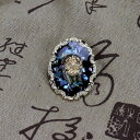 ビンテージ向日葵デザインメタルブローチ (T)
