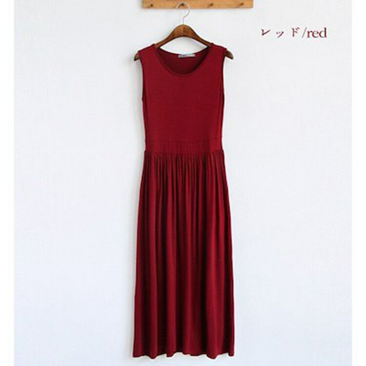 ワンピース ス Tシャツ 袖なし モダール オシャレ 5色 韓国 ファッション 雑貨 かわいい おしゃれ 北欧 送料無料 [K] (T)