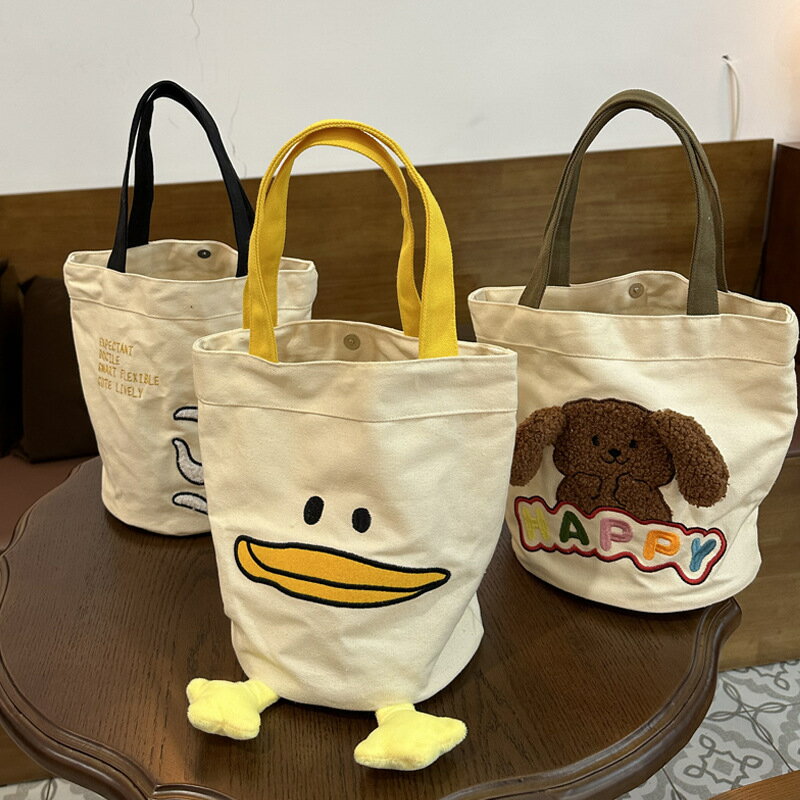 猫柄帆布トートバッグ (T)