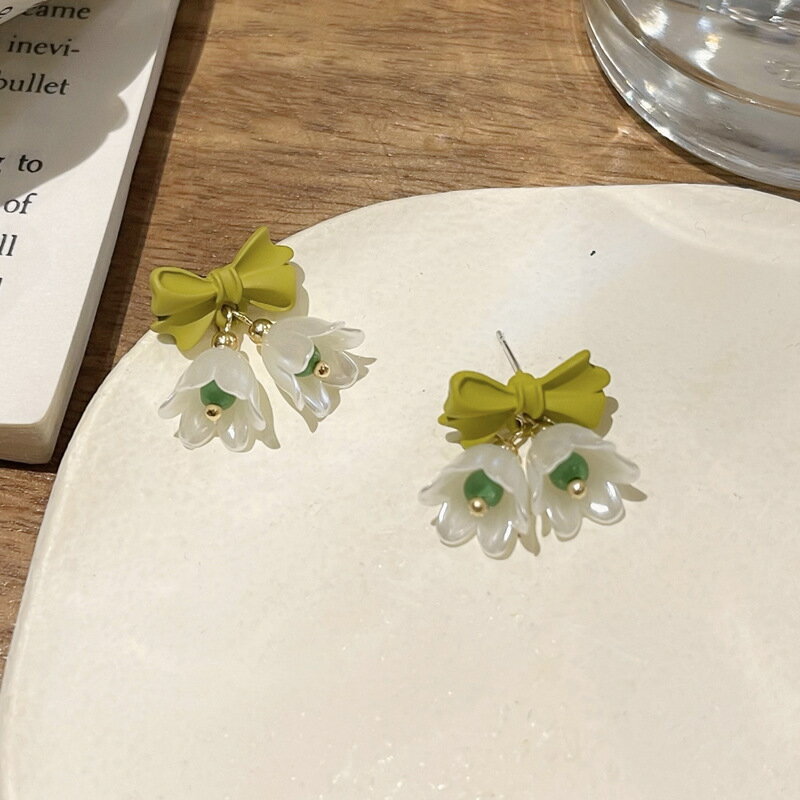 Bowknot 925 Silver Post Earrings (T)
