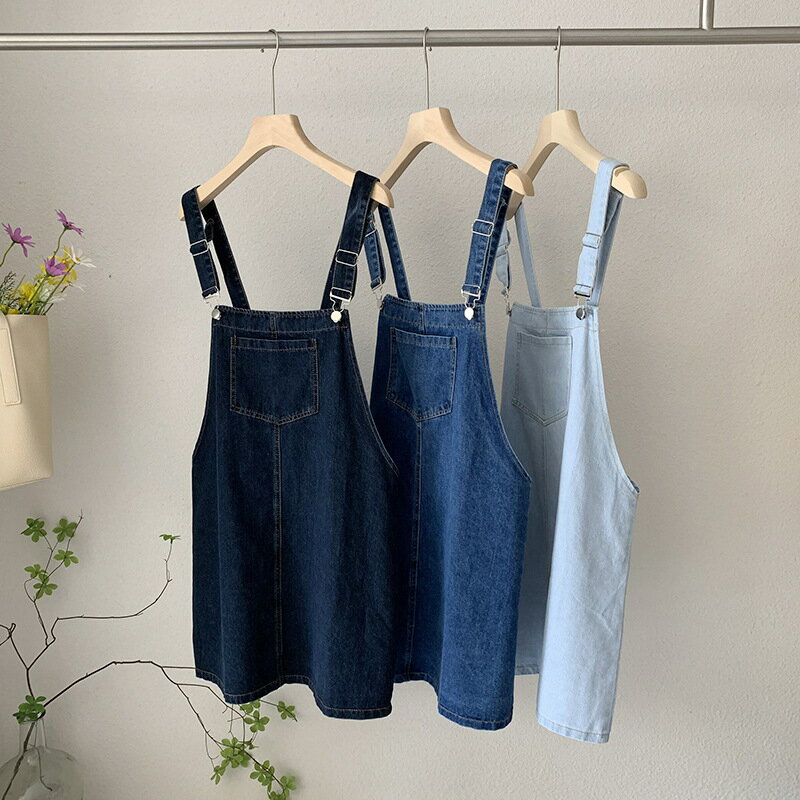サロペットワンピース 薄手 デニム 韓国 ファッション 雑貨 かわいい おしゃれ 北欧 送料無料 [K] (T)