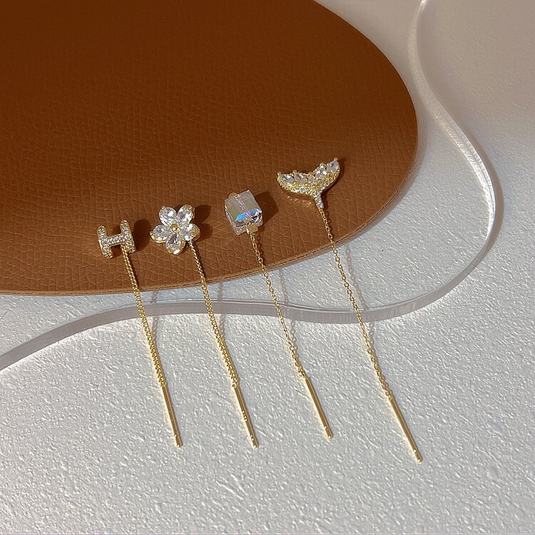 Opal - ロングタイプデザインジルコンピアス (T)