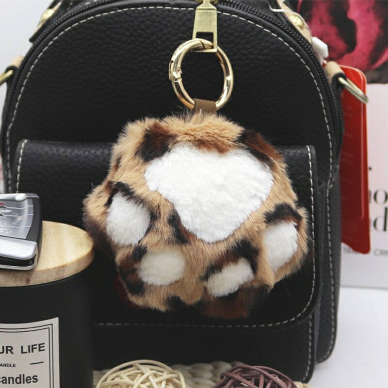 可愛いフェイクファー猫バッグチャーム (T)