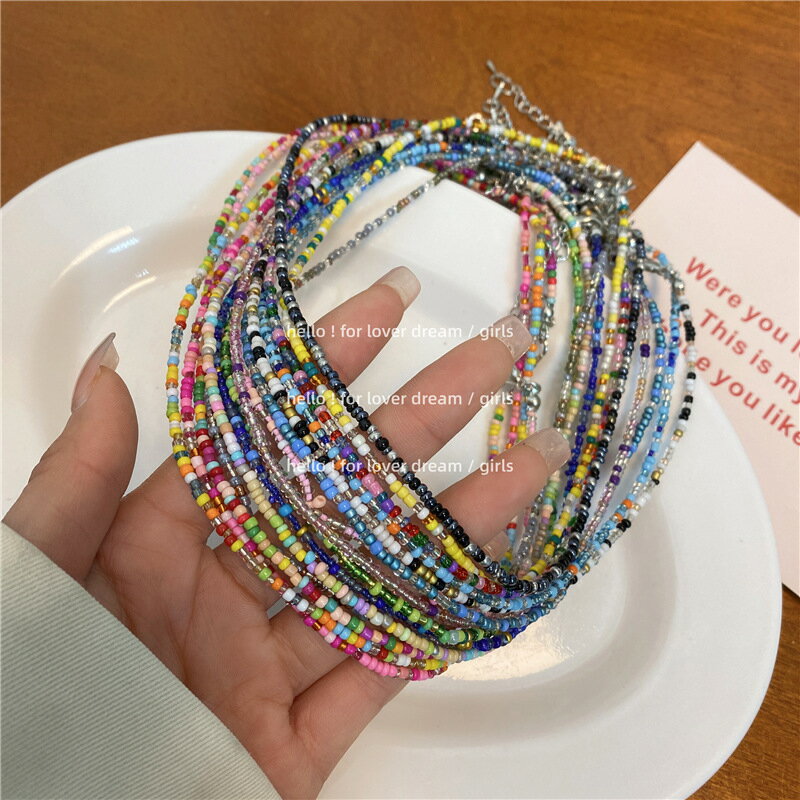 ネックレス ビンテージ ビーズ アクセサリー デザイン 韓国 ファッション 雑貨 かわいい おしゃれ 北欧 送料無料 [K] (T)