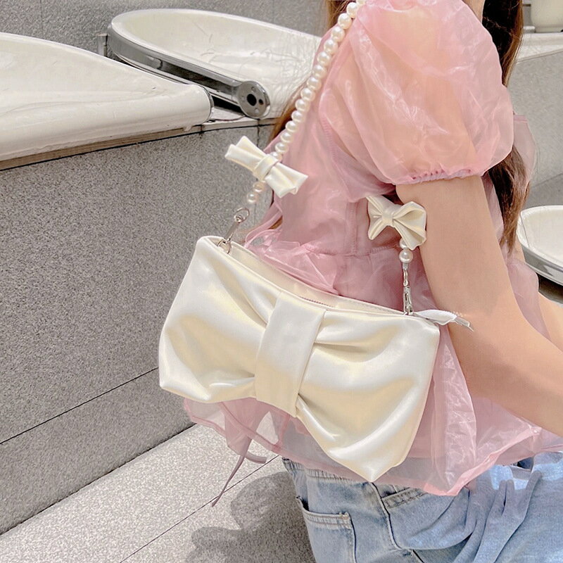 ショルダーバッグ パール リボン 蝶結び オシャレ 可愛い 韓国 ファッション 雑貨 かわいい おしゃれ 北欧 送料無料 [K] (T)(4)