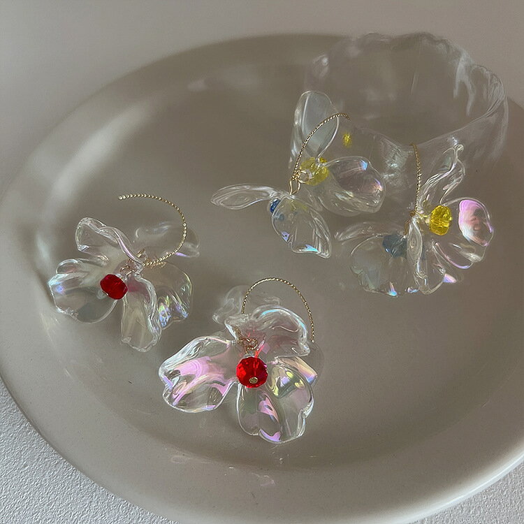 ピアス クリア アクリル 花 フラワー アクセサリー シルバーポスト 韓国 ファッション 雑貨 かわいい おしゃれ 北欧 送料無料 [K] (T)のサムネイル
