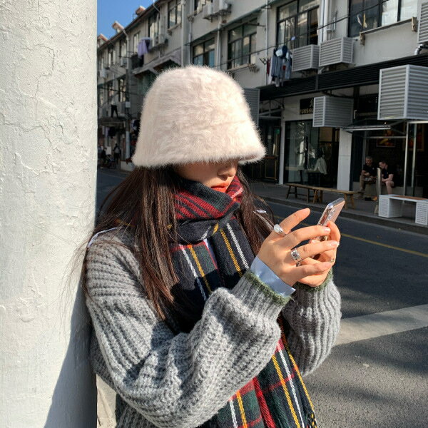 帽子 バケットハット 兎毛 レディース デザイン 韓国 ファッション 雑貨 かわいい おしゃれ 北欧 送料無料 [K] (T)