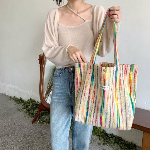トートバッグ ミックス 虹 キャンバス ビンテージ (T) トートバッグ ミックス 虹 キャンバス ビンテージ (T)